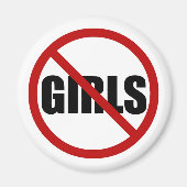 Geen meisjes toegestaan teken typografie magneet (Voorkant)