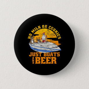 Geen Melk Of Koekjes Alleen Boten En Bier Kerstmis Ronde Button 5,7 Cm