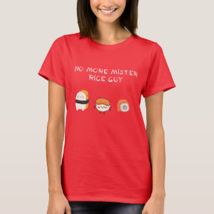 geen meneer rijstman meer grappig design met sushi t-shirt
