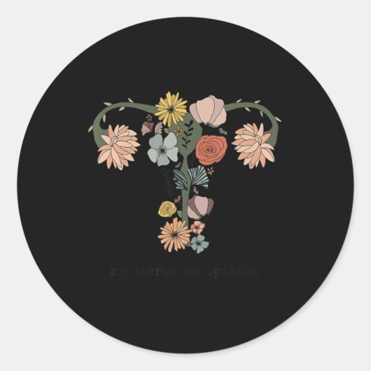 Geen mening feministe Pro Choice Women's R Ronde Sticker (Voorkant)