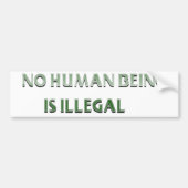 Geen mens is illegaal bumpersticker (Voorkant)