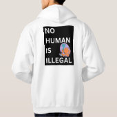 "Geen mens is illegaal" Witte Hoodie & Sweatshirt (Achterkant)