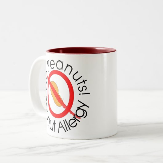GEEN MENSEN! Peanut Allergy Coffee Mok (Voorkant links)
