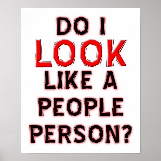 Geen Mensenmens Grappige Poster (Voorkant)