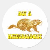 Geen meteoroloog ronde sticker (Voorkant)