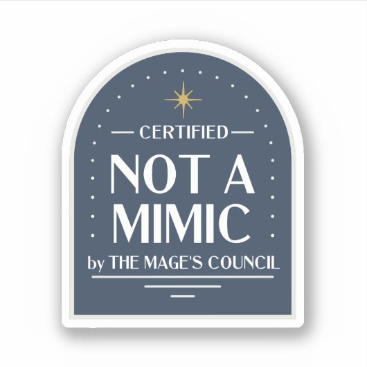 Geen Mimic Funny D&D Sticker (Voorkant)