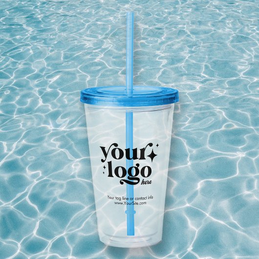 Geen minimum aangepaste zakelijke Logo vet modern Acryl Drinkbeker