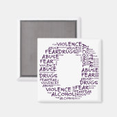 Geen misbruik, geneesmiddelen of angst (letter O - Magneet (Voorkant / Achterkant)