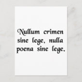 Geen misdaad en geen straf zonder wet. briefkaart (Voorkant)