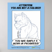 "Geen mislukking, eenvoudig een WorkxIn-Progress" Poster (Voorkant)