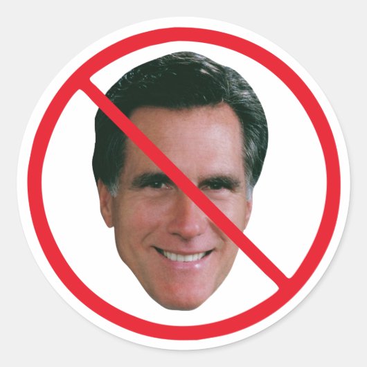 Geen Mitt Romney Ronde Sticker (Voorkant)