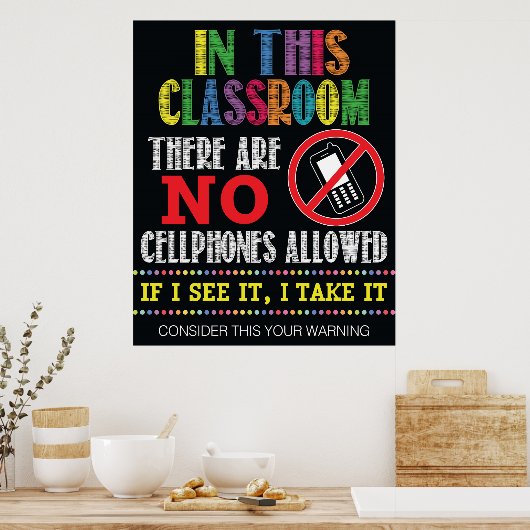 Geen mobiel klaslokaal poster (Keuken)