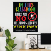 Geen mobiel klaslokaal poster (Thuiskantoor)