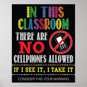 Geen mobiel klaslokaal poster