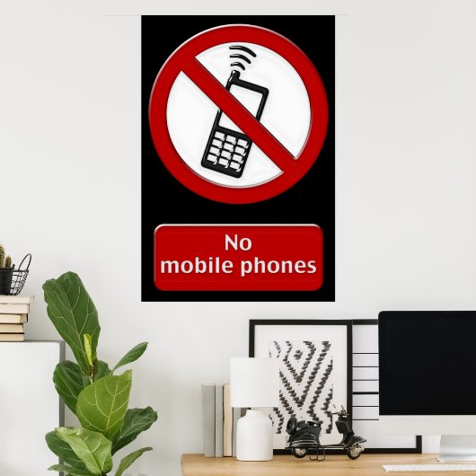 Geen mobiele telefoon poster (Thuiskantoor)