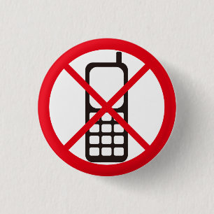 Geen mobiele telefoons! ronde button 3,2 cm