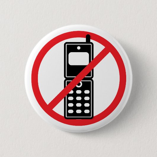 Geen mobiele telefoons ronde button 5,7 cm (Voorkant)