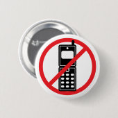Geen mobiele telefoons ronde button 5,7 cm (Voorkant /achterkant)