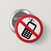 Geen mobiele telefoons ronde button 5,7 cm (Voorkant /achterkant)