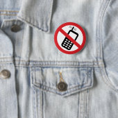 Geen mobiele telefoons ronde button 5,7 cm (In situ)
