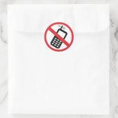 Geen mobiele telefoons ronde sticker (Tas)