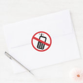 Geen mobiele telefoons ronde sticker (Envelop)