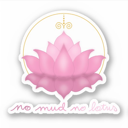 Geen modder Geen Lotus Flower Sticker (Voorkant)