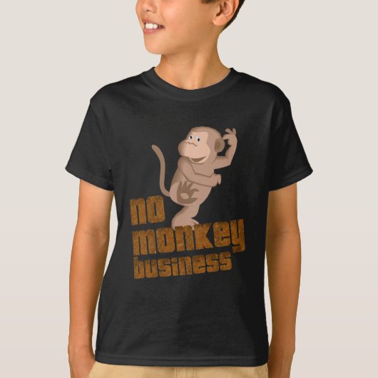 Geen Monkey Business Kinder T-shirt (Voorkant)