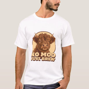 Geen Moo Gewoon Koffie Latte Brouwen T-shirt