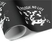 Geen Moosic No Life Funny Koe Pun Dark BG Cadeaupapier (Rol Hoek)