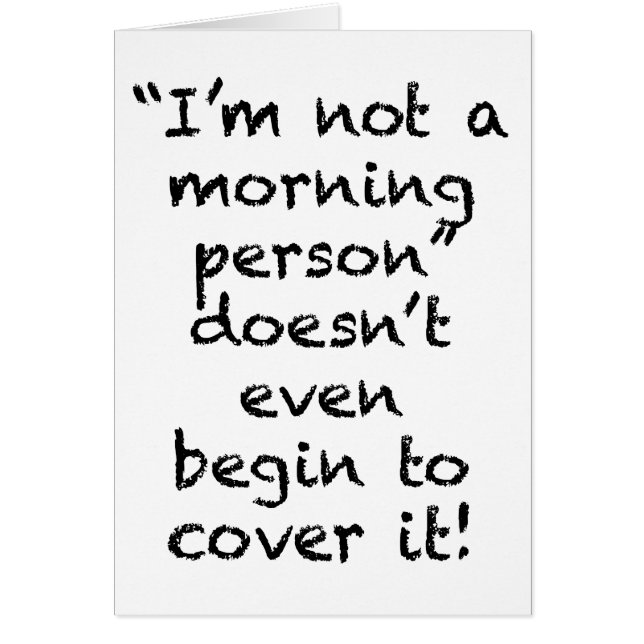 Geen Morning Person (Voorkant)
