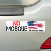 Geen moskee bij grondnul bumpersticker (Op auto)