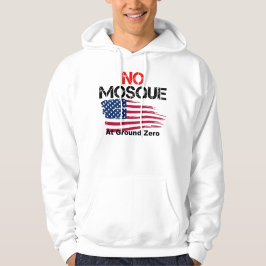 Geen moskee bij grondnul hoodie (Voorkant)