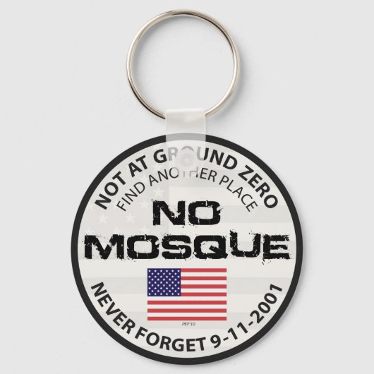Geen moskee bij grondnul sleutelhanger (Voorkant)
