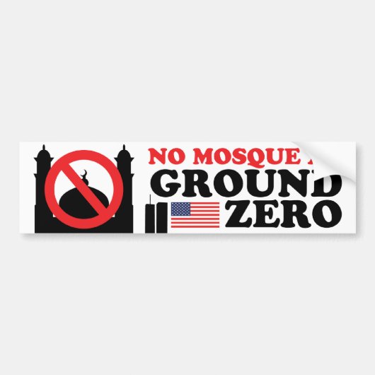 Geen moskee bumpersticker (Voorkant)