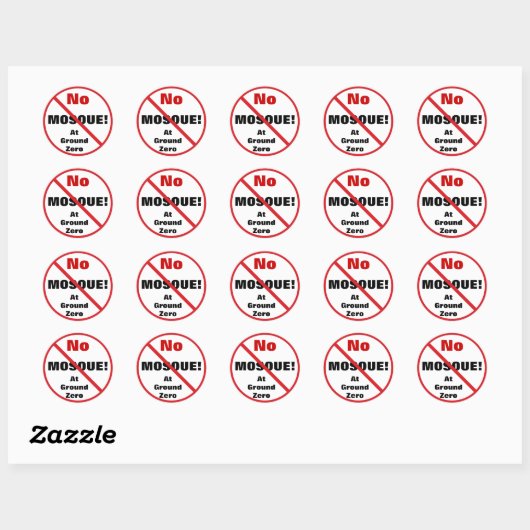 Geen moskee Sticker (Vel)