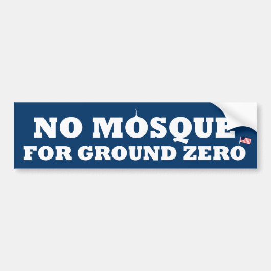 Geen moskee voor grondnul bumpersticker (Voorkant)