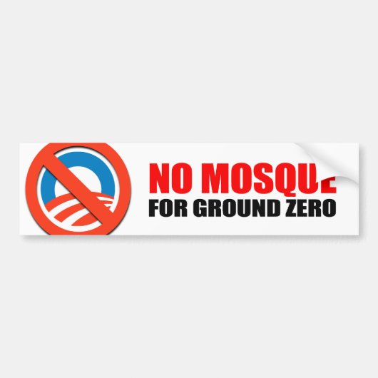 GEEN MOSQUE VOOR GRONDZERO BUMPERSTICKER (Voorkant)