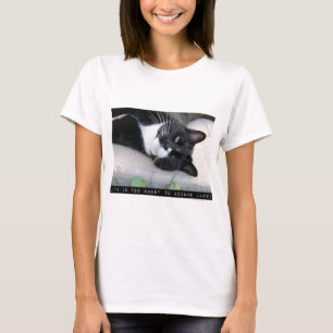 Geen Motivatie Kat-fotocitaat voor snoer T-shirt