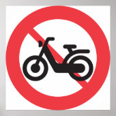 Geen motorfietsen Road Sign Poster (Voorkant)