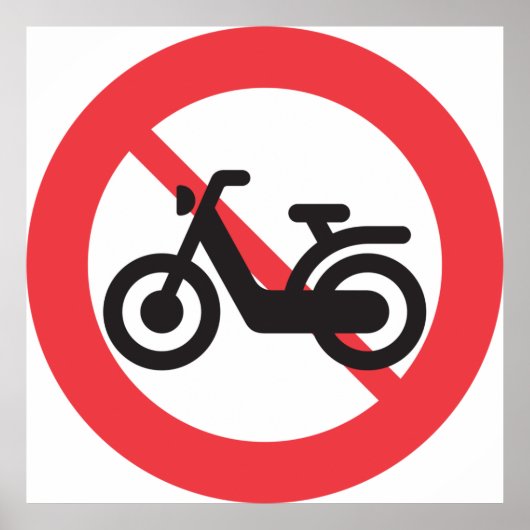 Geen motorfietsen Road Sign Poster (Voorkant)
