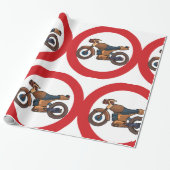 Geen motorfietsen wegbord cadeaupapier (Uitgerold)