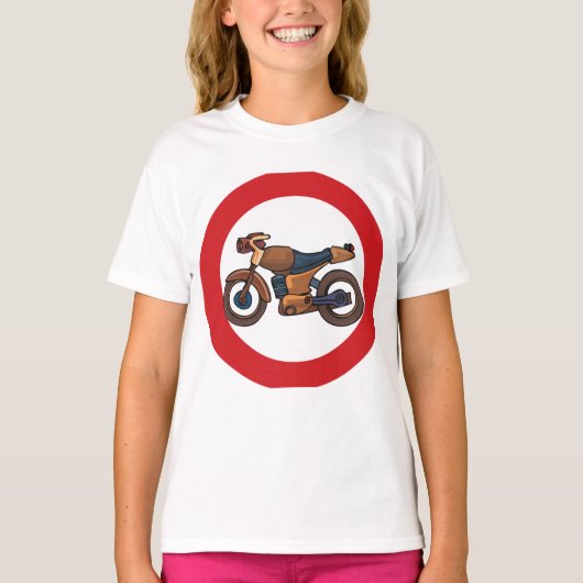 Geen motorfietsen wegbord t-shirt (Voorkant)