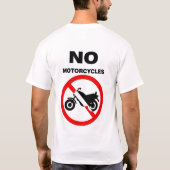 Geen motorrijwielen t-shirt (Achterkant)