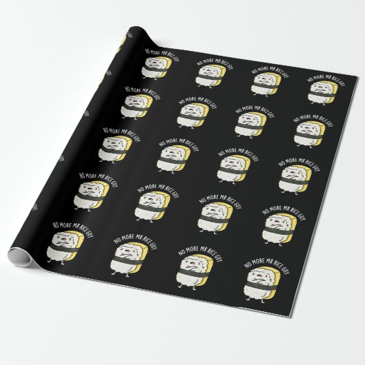 Geen Mr Rice Guy Funny Sushi Pun Dark BG Cadeaupapier (Uitgerold)