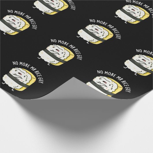 Geen Mr Rice Guy Funny Sushi Pun Dark BG Cadeaupapier (Hoek)