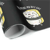 Geen Mr Rice Guy Funny Sushi Pun Dark BG Cadeaupapier (Rol Hoek)