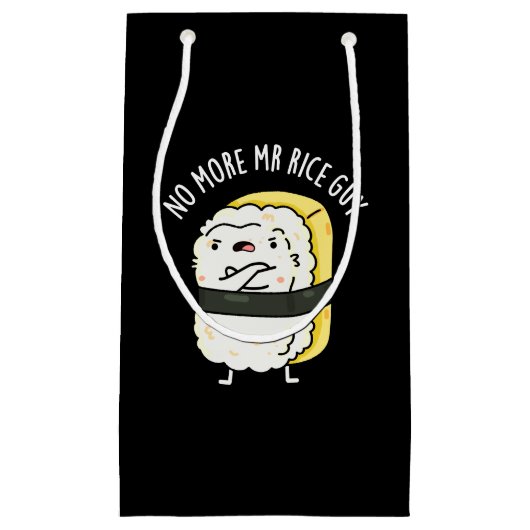 Geen Mr Rice Guy Funny Sushi Pun Dark BG Klein Cadeauzakje (Voorkant)