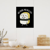 Geen Mr Rice Guy Funny Sushi Pun Dark BG Poster (Keuken)