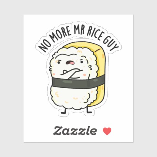 Geen Mr Rice Guy Grappige Sushi Pun meer Sticker (Vel)